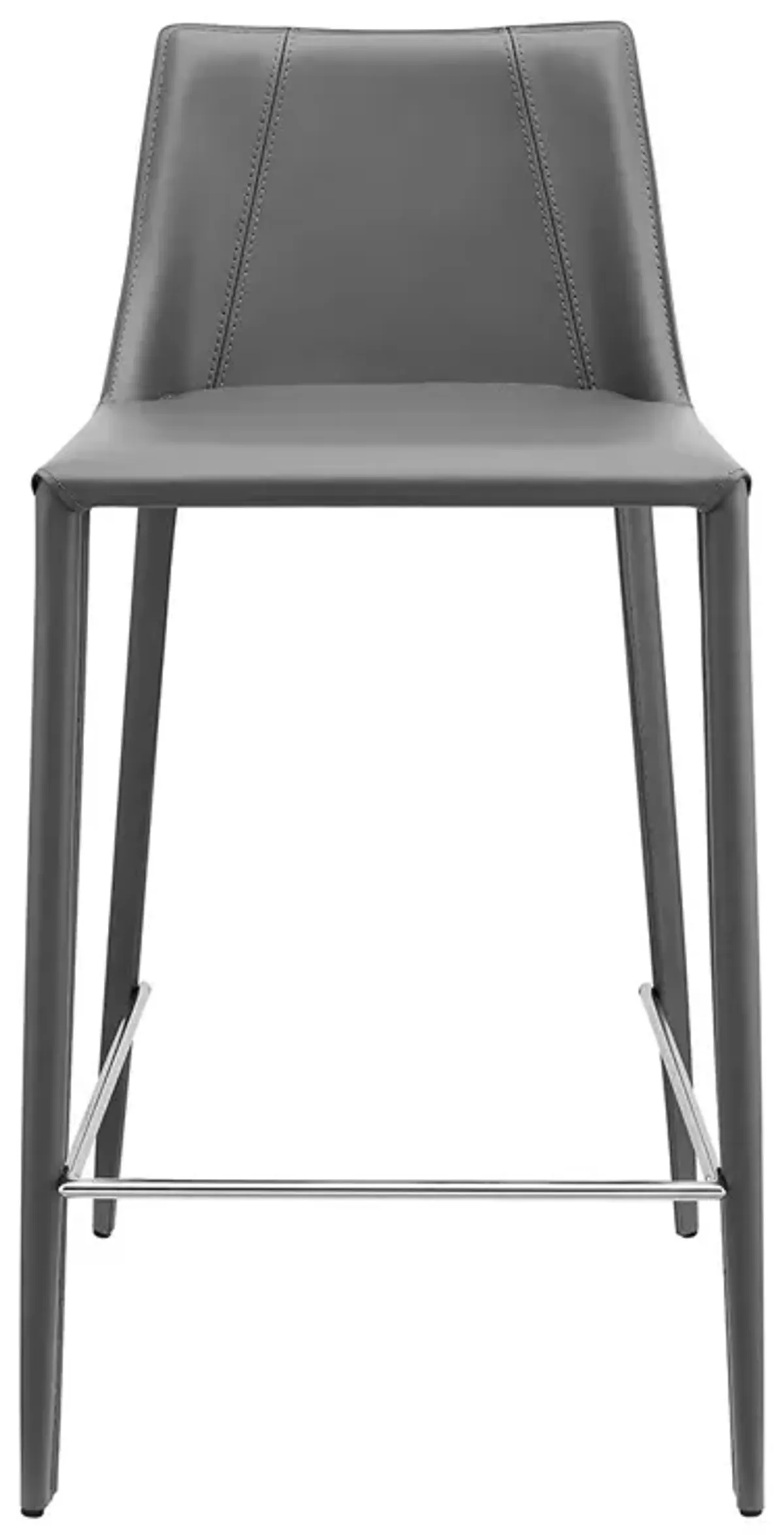 Rich Gray Faux Leather Counter Stool