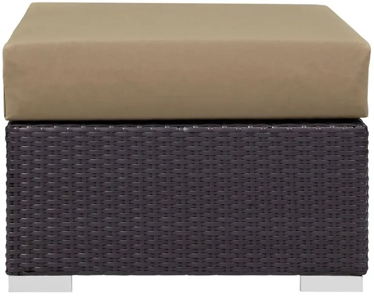 Modway Convene Outdoor Patio Fabric Square Ottoman