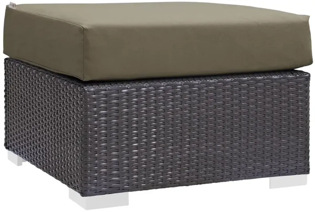 Modway Convene Outdoor Patio Fabric Square Ottoman