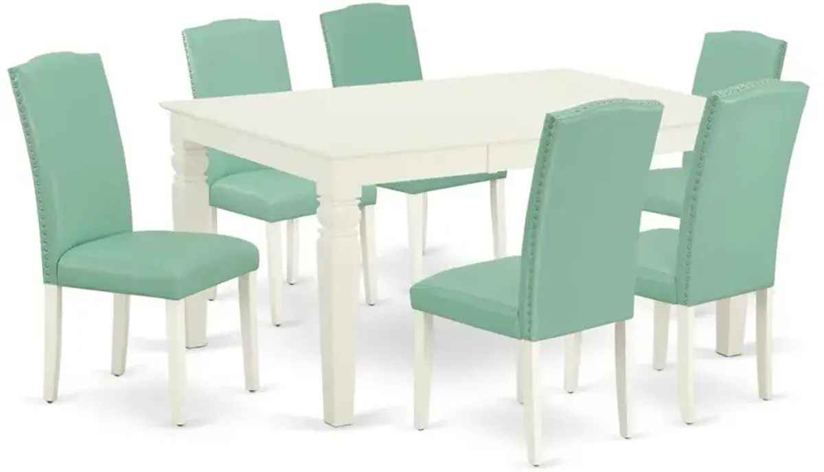 Dining Room Set Linen White, WEEN7-LWH-57