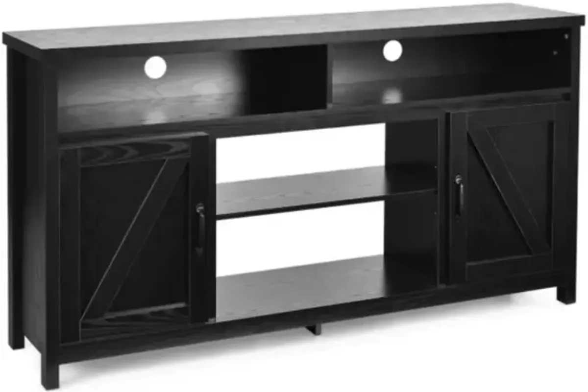 Hivvago 59 Inch TV Stand Media Center Console Cabinet with Barn Door for TV's 65 Inch