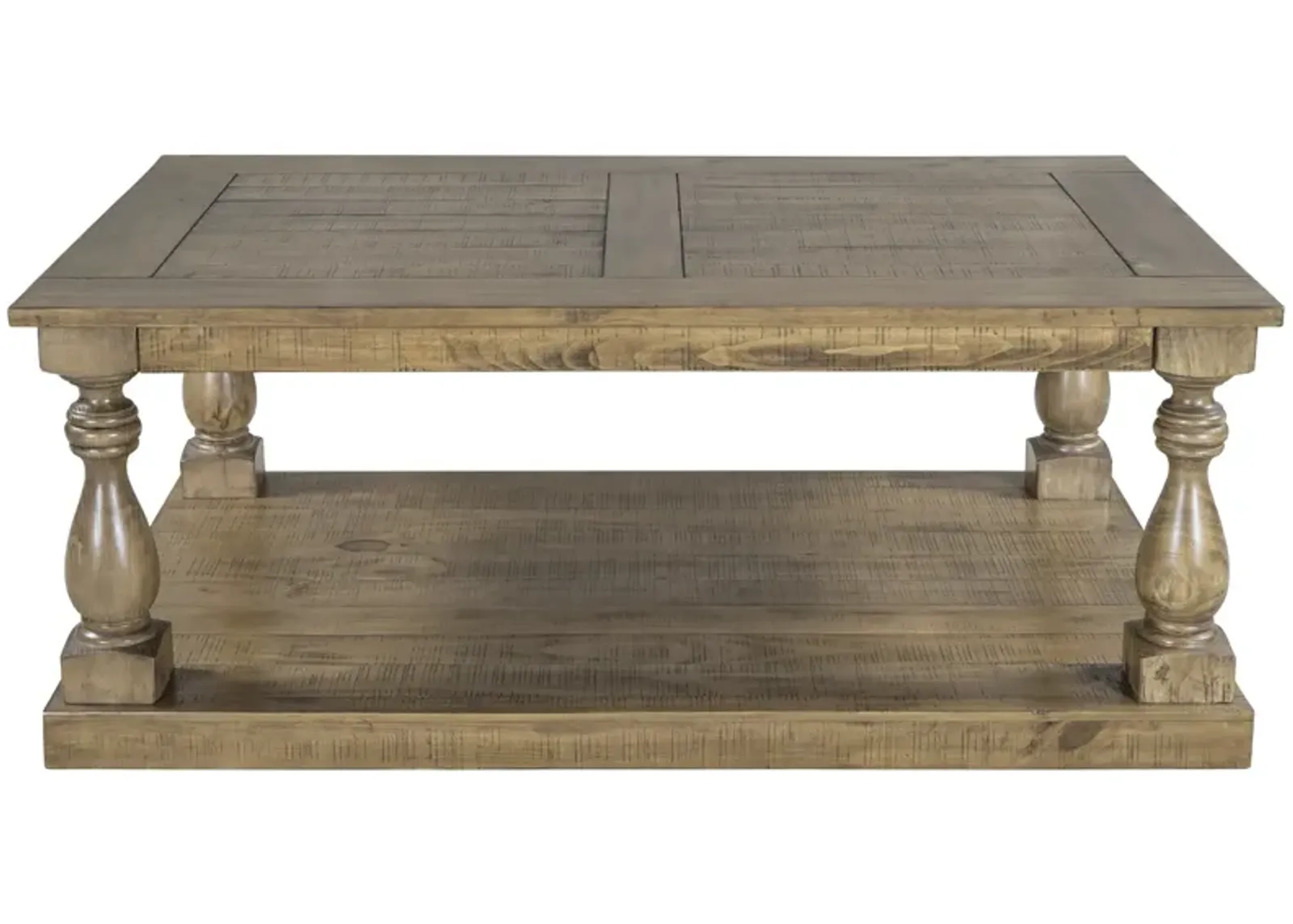 Merax Rustic Floor Shelf Coffee Table with Storage