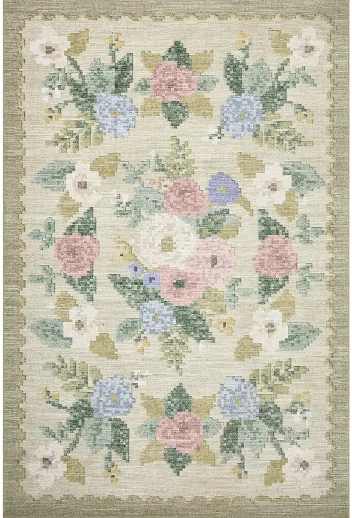 Rosa RSA-02 Cream 2''3" x 3''9" Rug by Rifle Paper Co.