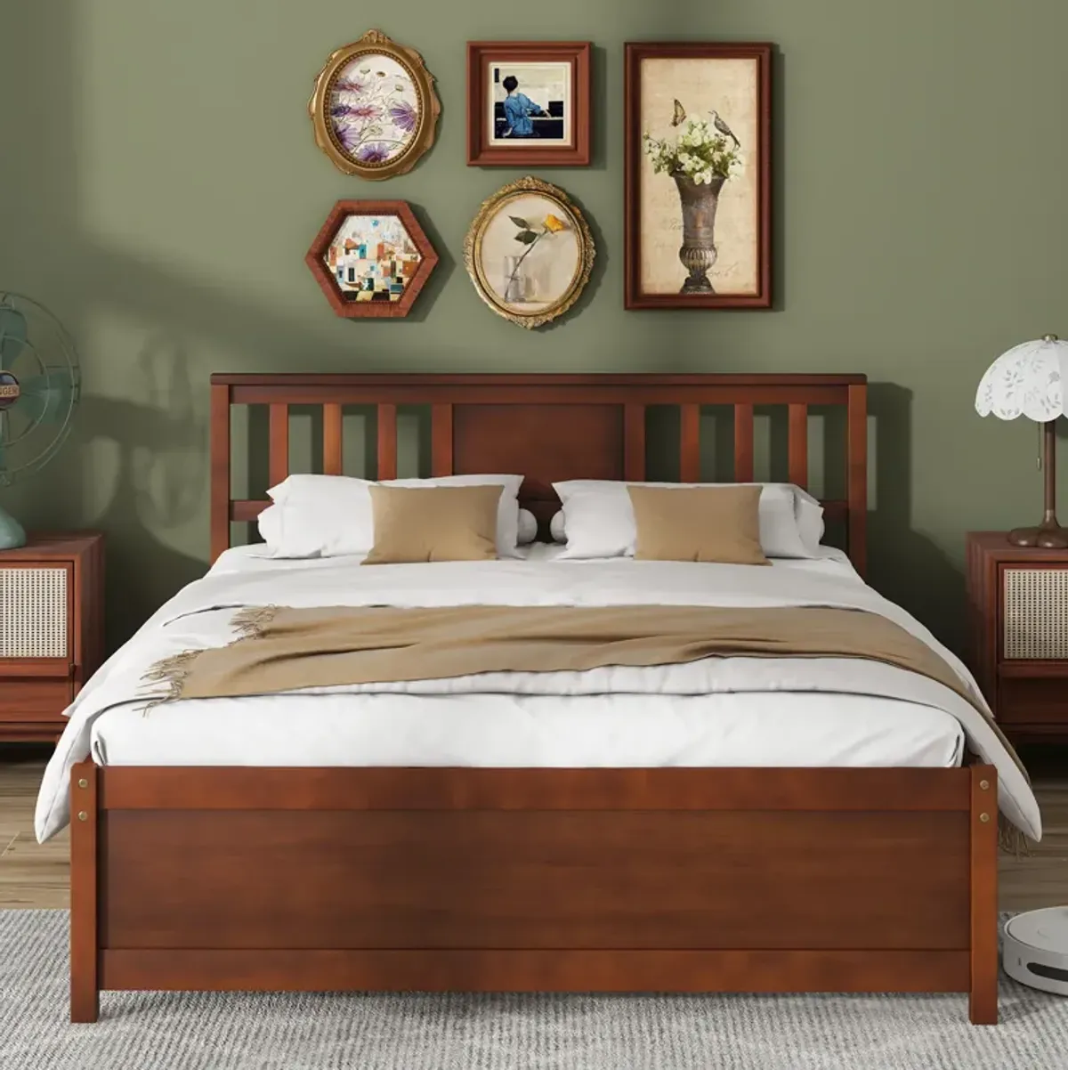 Wooden Platform Bed with Headboard and Slat Support, Sturdy Frame for a Comfortable and Stylish Bedroom