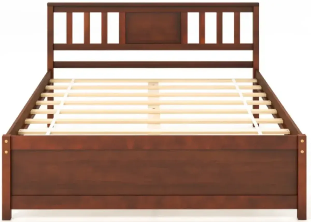 Wooden Platform Bed with Headboard and Slat Support, Sturdy Frame for a Comfortable and Stylish Bedroom