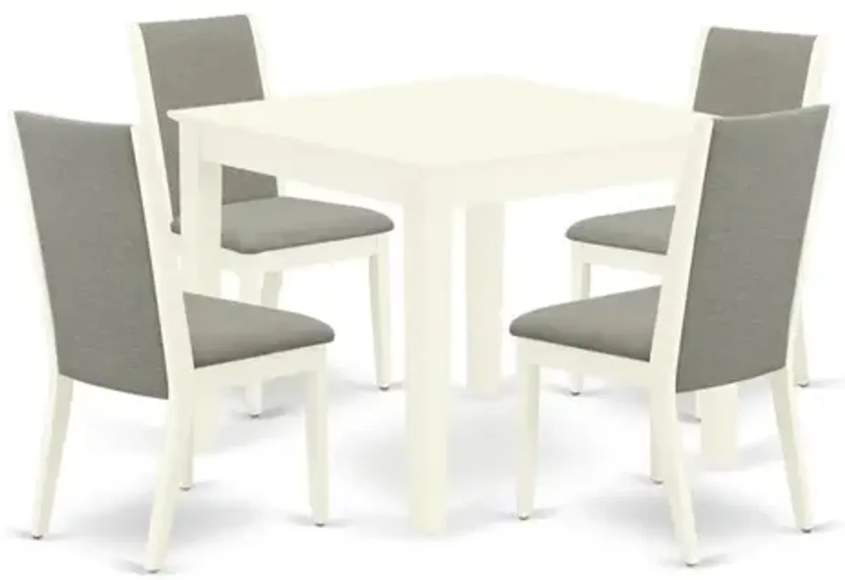 Dining Room Set Linen White, OXLA5-LWH-06