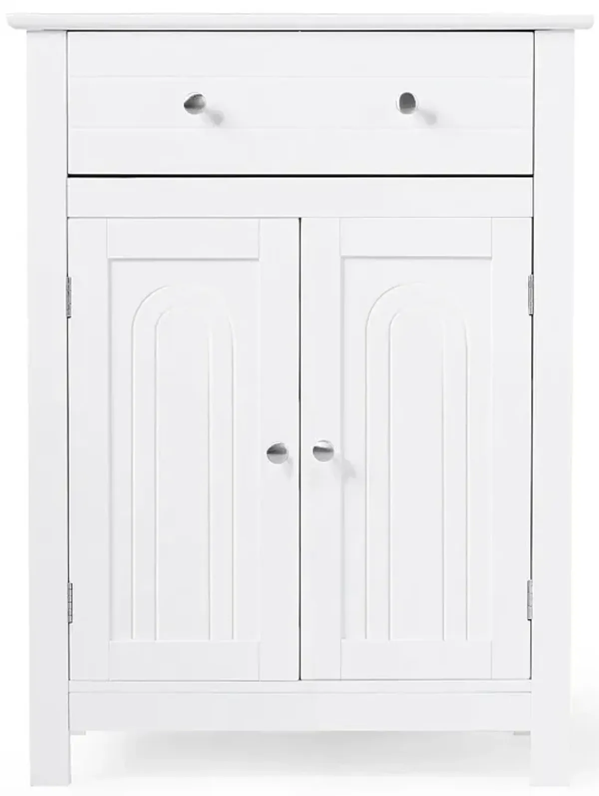 Costway Bathroom Storage Cabinet Free Standing Large Drawer W/Adjustable Shelf White