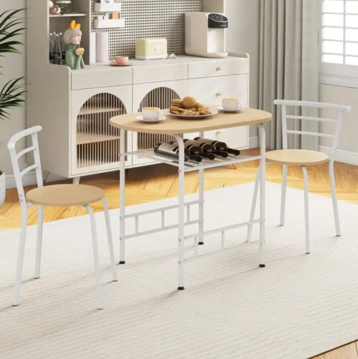 Hivvago 3-Piece Space-Saving Bistro Set for Kitchen and Apartment