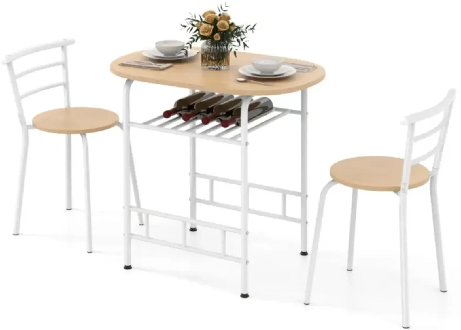 Hivvago 3-Piece Space-Saving Bistro Set for Kitchen and Apartment