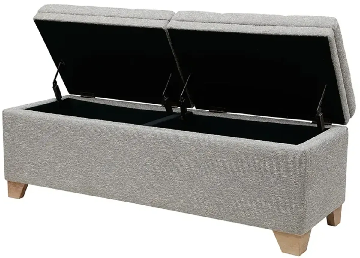 Gracie Mills Gil Soft Close Storage Bench with Solid Wood Legs