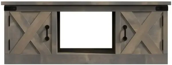 Bridgevine Home 48 in. No Assembly Required Barnwood Finish Solid Wood Coffee Table