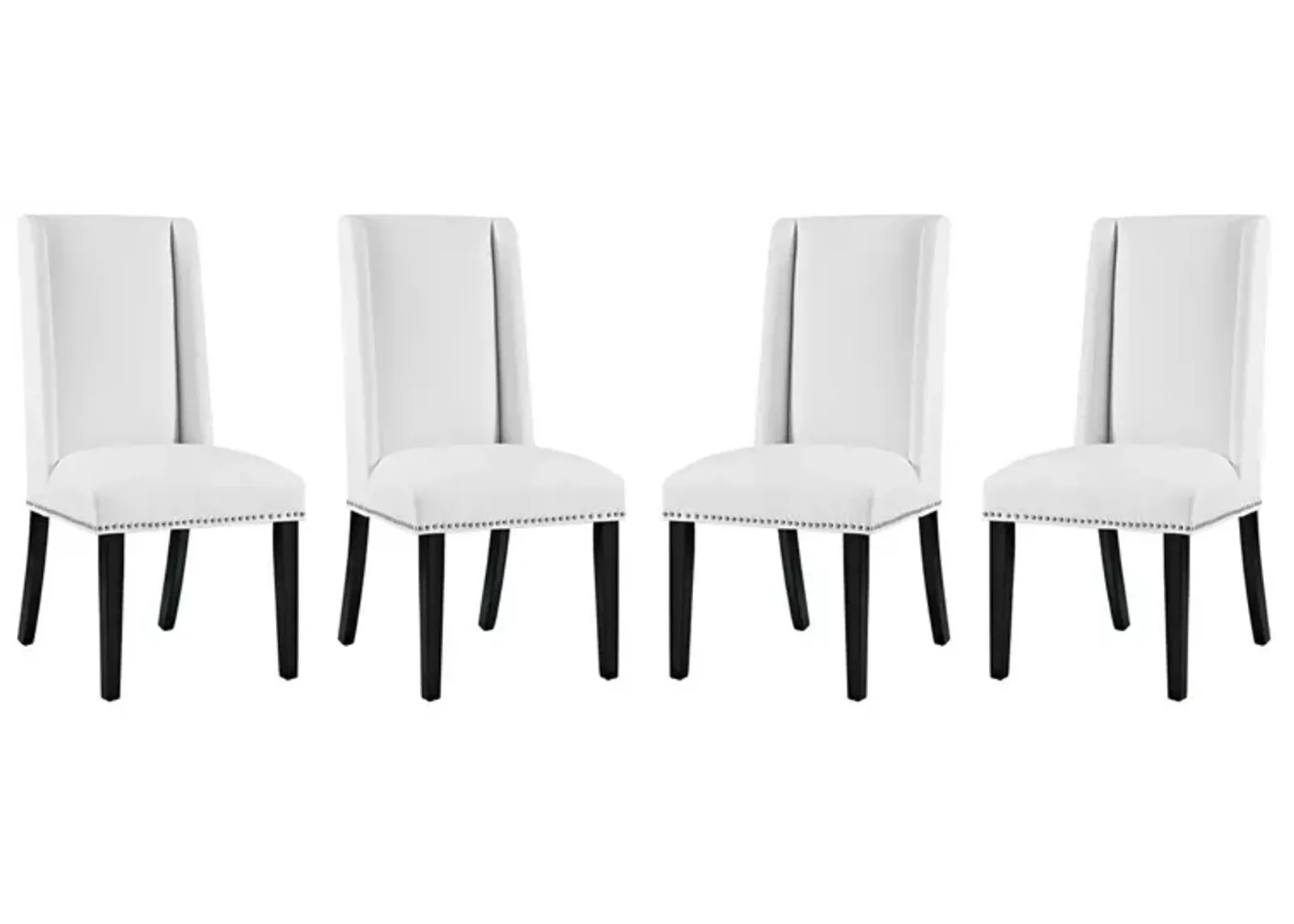 Baron Dining Chair Vinyl Set of 4-Benzara