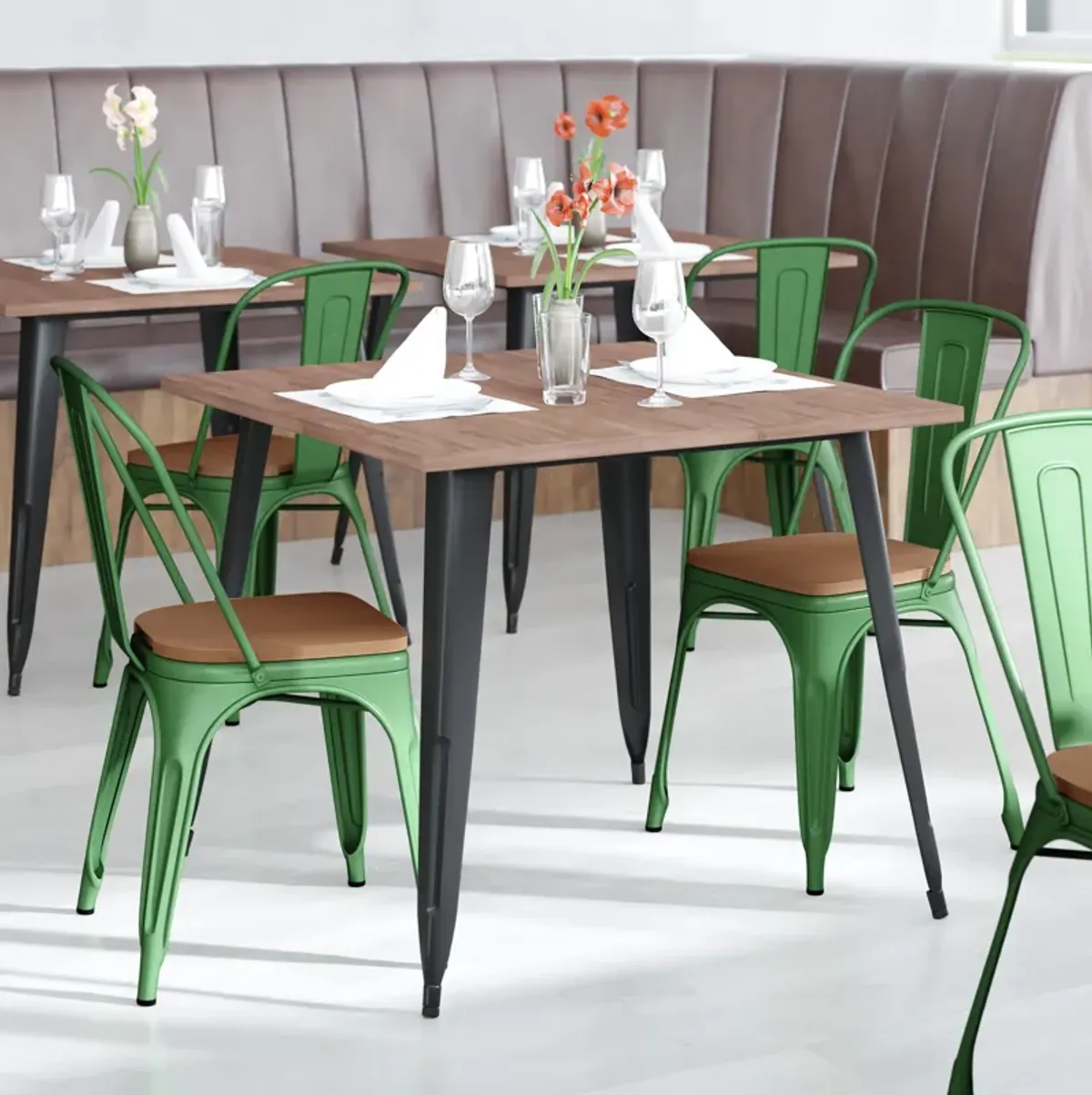 Metal Colorful Restaurant Chairs