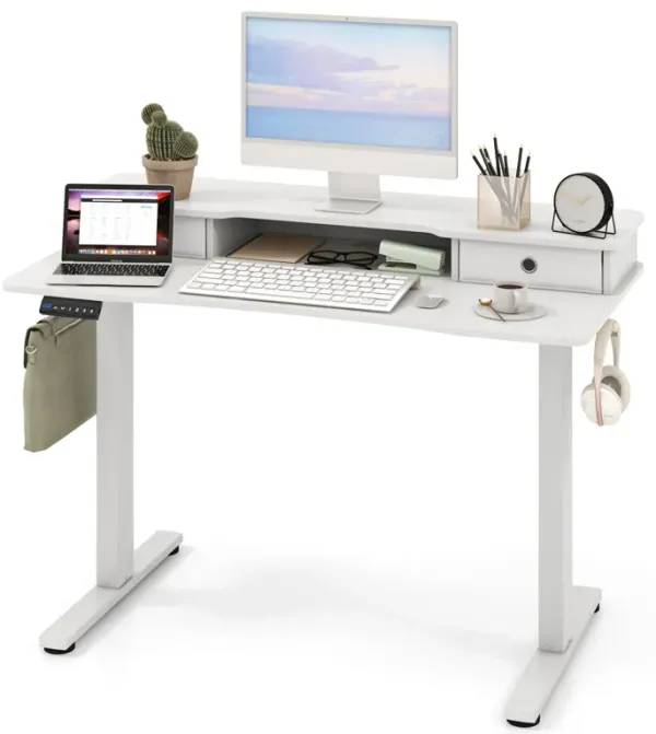 Adjustable Electric Standing Desk with Dual Drawers for Ergonomic Workspaces
