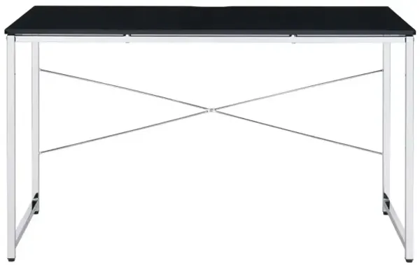 Tennos Vanity Desk In Black & Chrome Finish