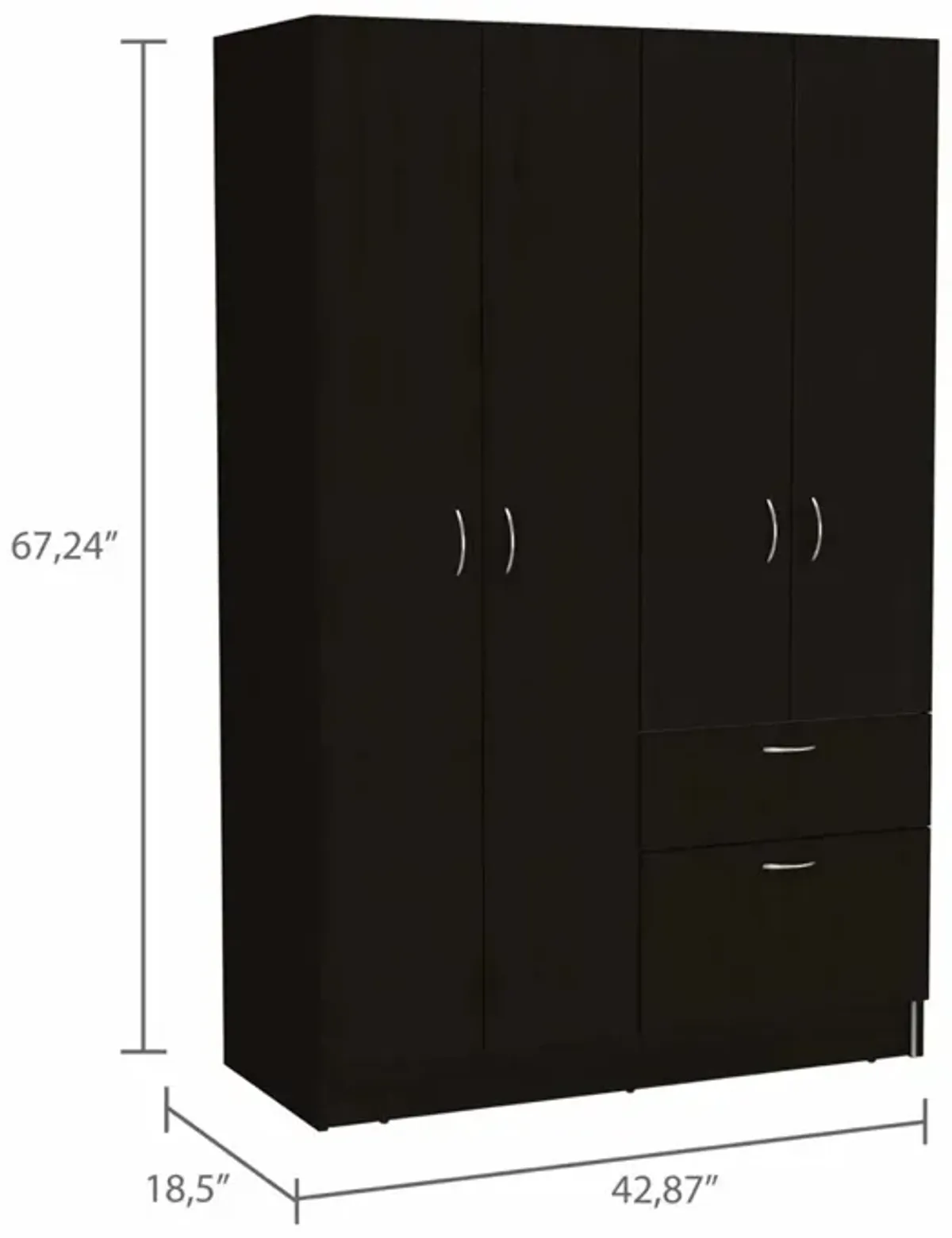 Maltby 1-Drawer Rectangle Armoire Black Wengue And White