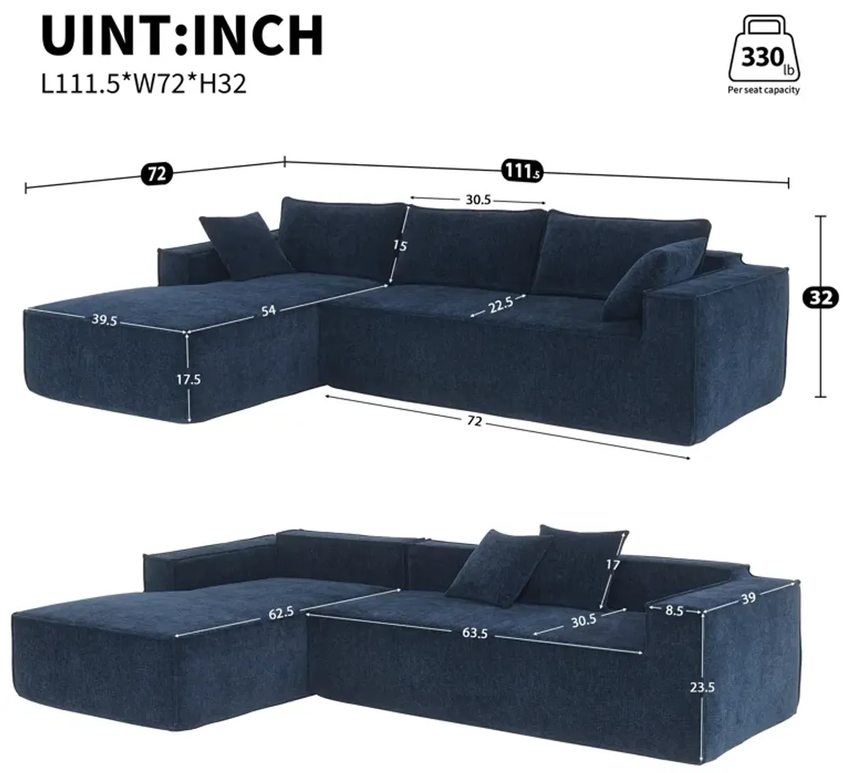 Minimalist Style Modular Sectional Sofa