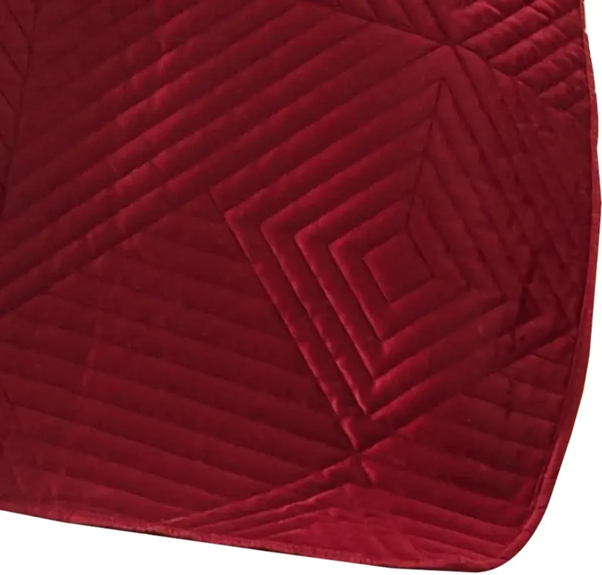 Ahab 50 x 60 Inch Quilted Throw Blanket with Fill, Dutch Velvet Face, Red - Benzara