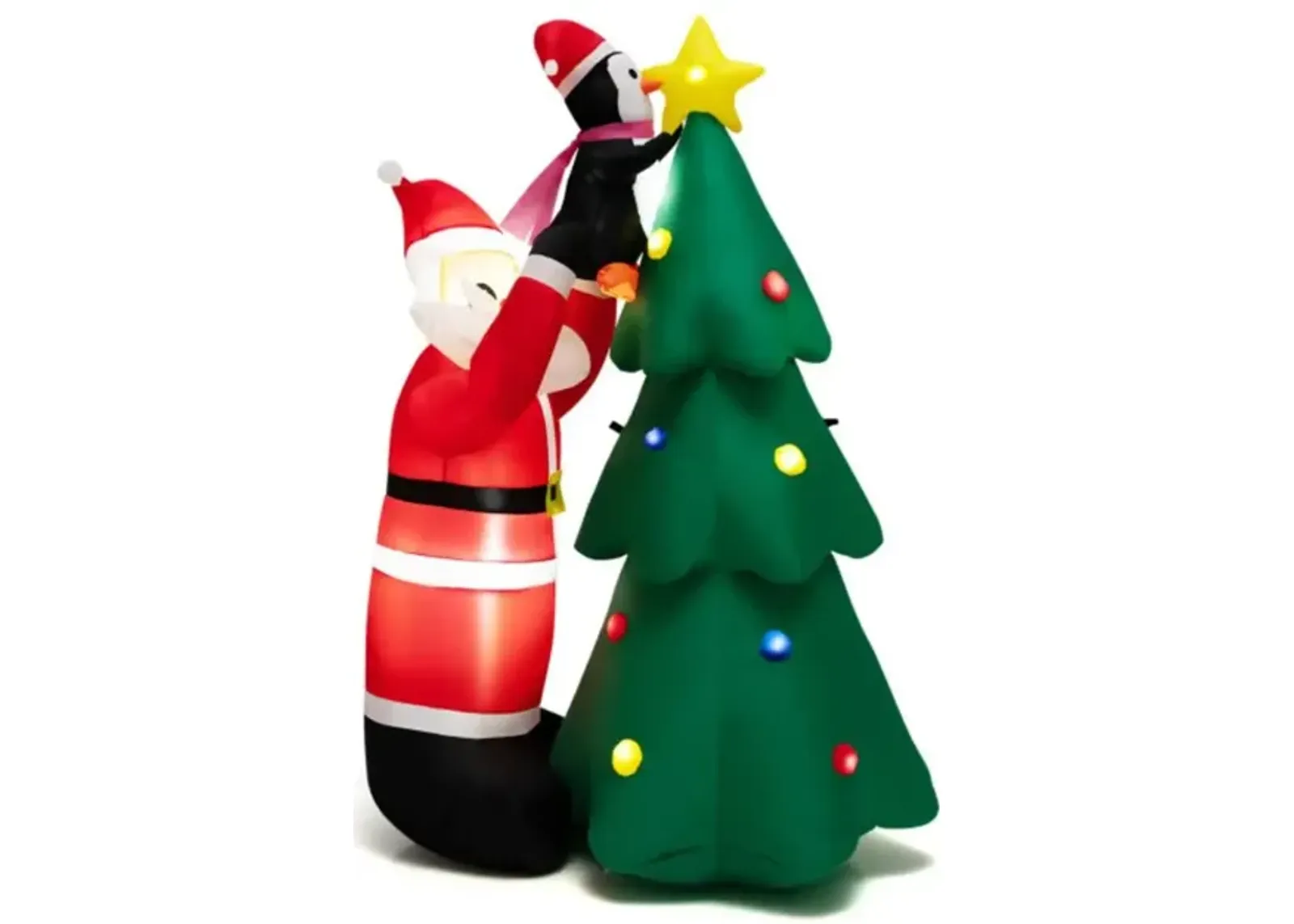 Hivvago 6 Feet Inflatable Christmas Tree and Santa Claus with LED and Air Blower