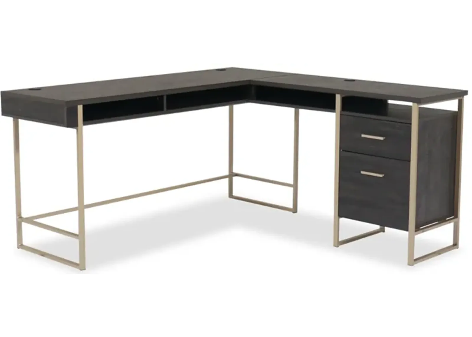 Walter Heights L-Shaped Wood & Metal Desk