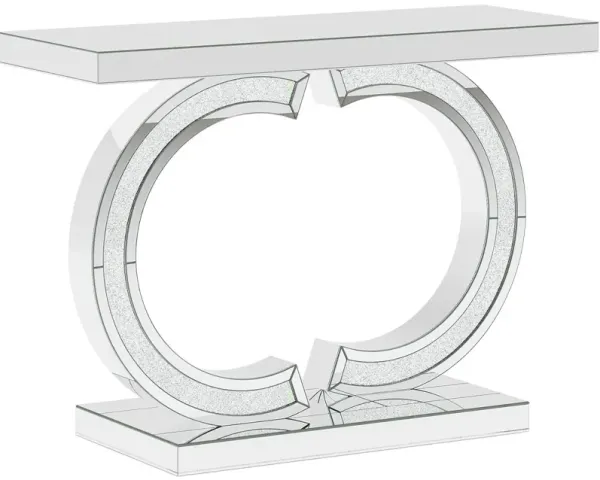 Tribesigns 39-inch Mirrored Console Table, Modern Silver Entryway Table with Sparkling Crystal Inlays, Glass Sofa Table with Mirror Finish for Entrance, Living Room