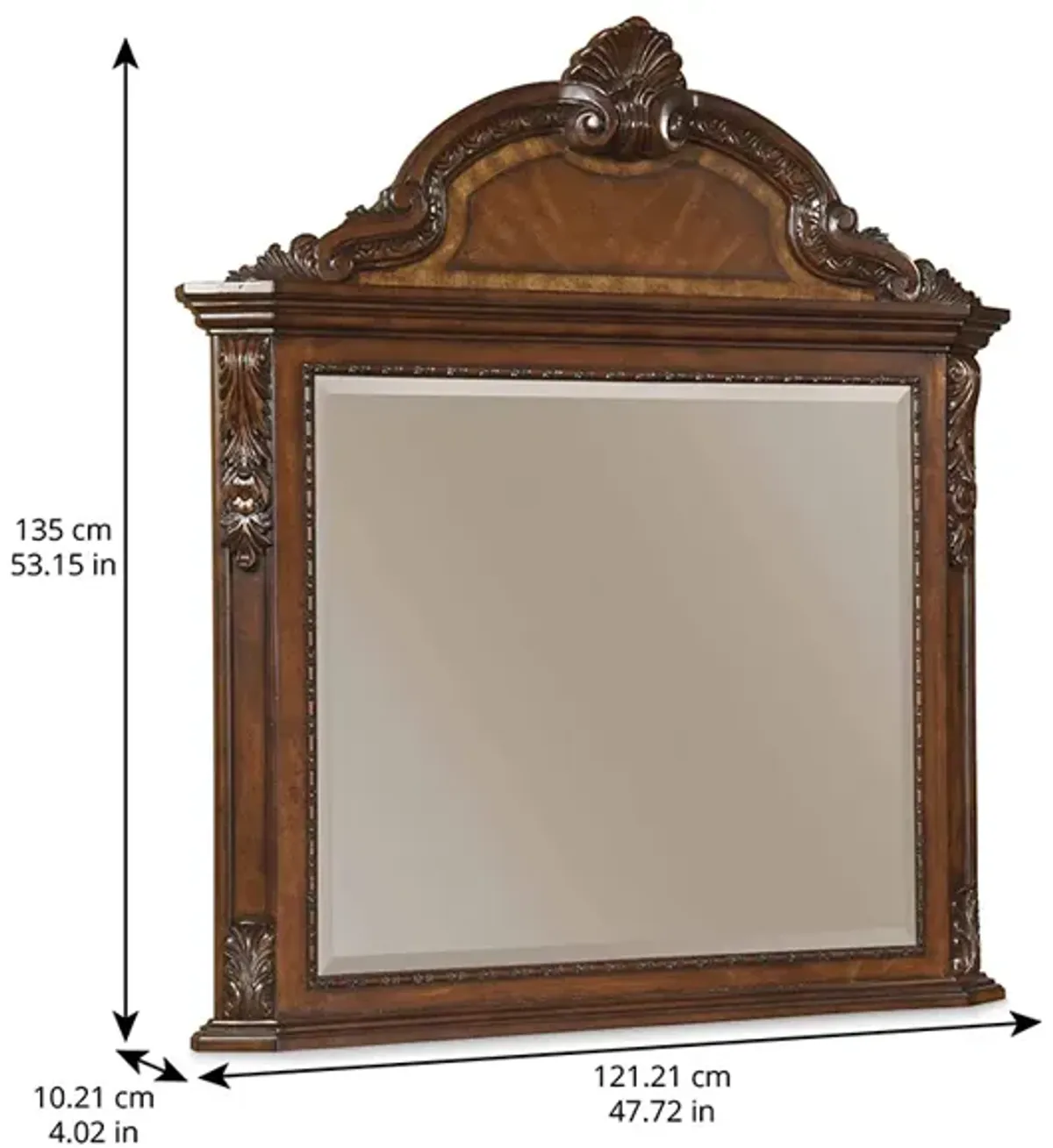 Old World Crowned Landscape Mirror