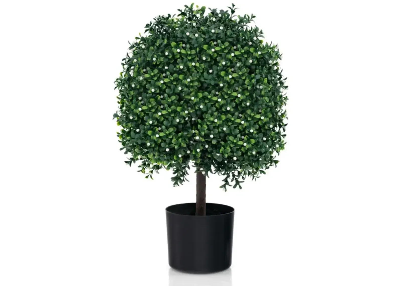 Hivvago Artificial Boxwood Topiary Ball Tree Faux Bushes Ball Plants with UV Rated Leaves