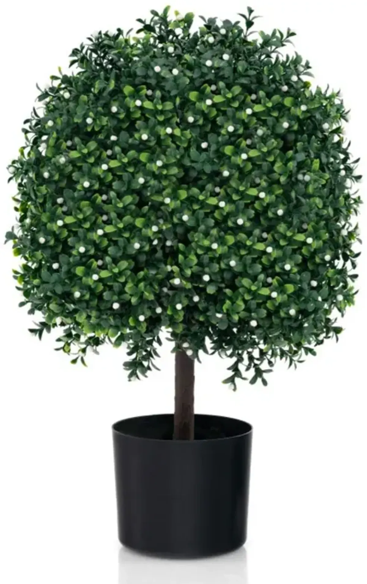 Hivvago Artificial Boxwood Topiary Ball Tree Faux Bushes Ball Plants with UV Rated Leaves