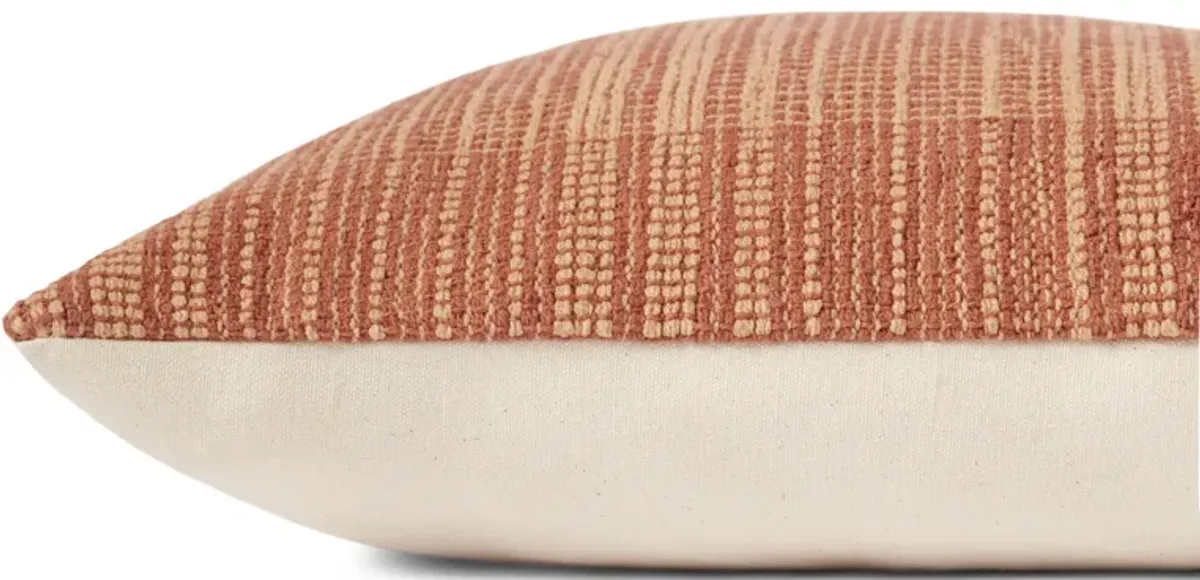 Penelope PMH0034 Terracotta 18''x18'' Polyester Pillow by Magnolia Home by Joanna Gaines x Loloi