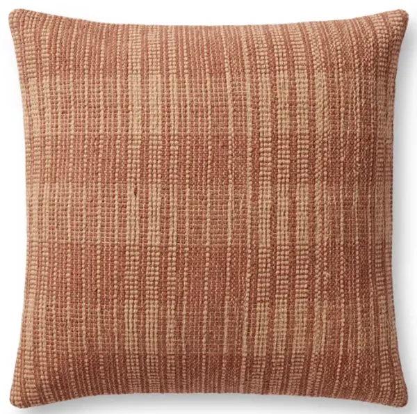 Penelope PMH0034 Terracotta 18''x18'' Polyester Pillow by Magnolia Home by Joanna Gaines x Loloi