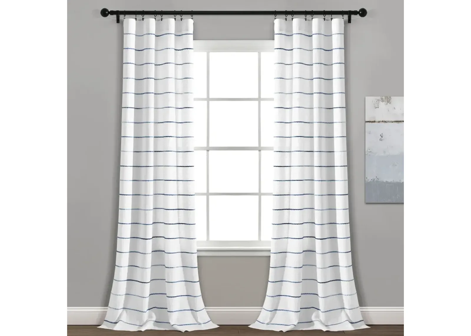 Ombre Stripe Yarn Dyed Cotton Window Curtain Panels