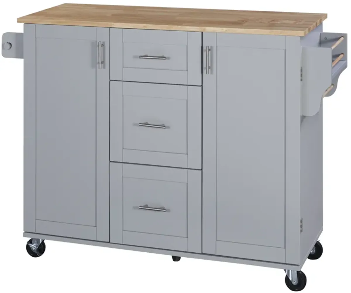 Merax Modern Kitchen Cart Rolling Kitchen Island with Storage