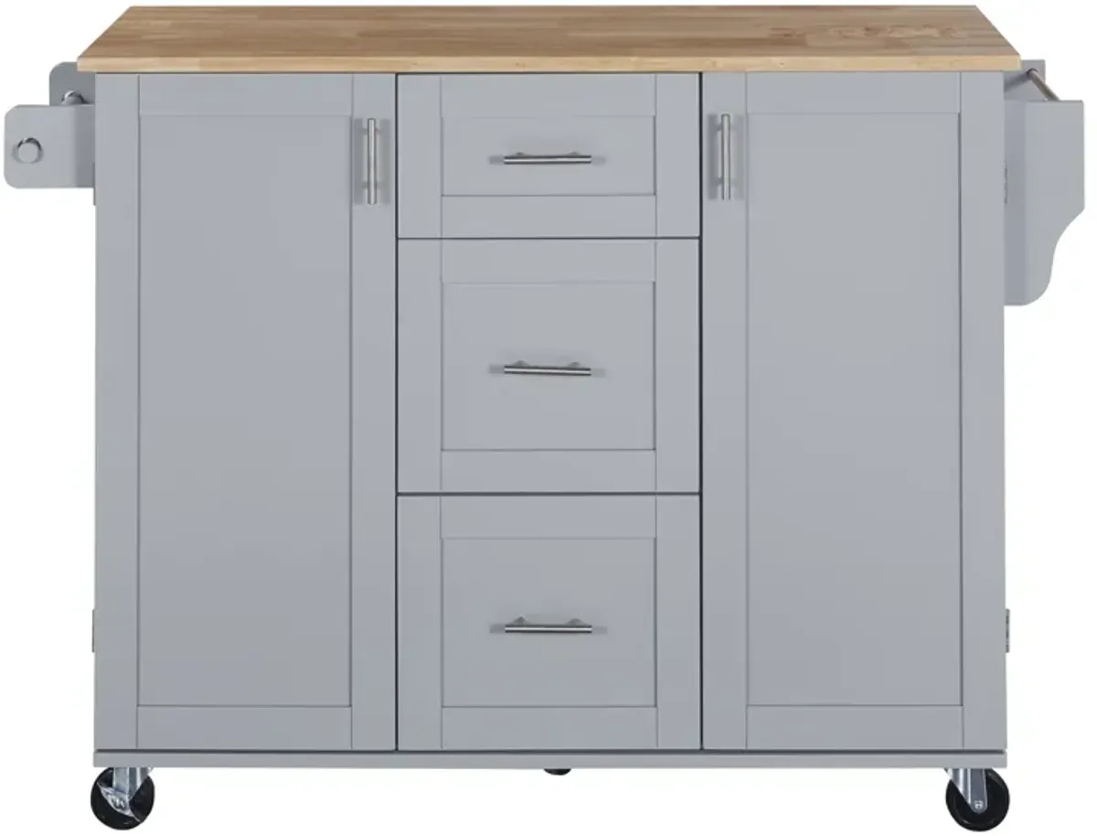 Merax Modern Kitchen Cart Rolling Kitchen Island with Storage