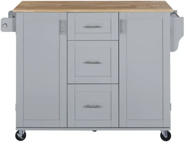 Merax Modern Kitchen Cart Rolling Kitchen Island with Storage
