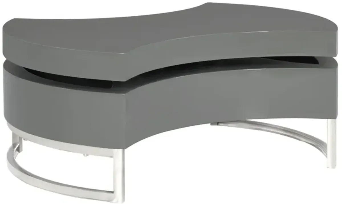 vidaXL Coffee Table Shape-Adjustable High Gloss Gray
