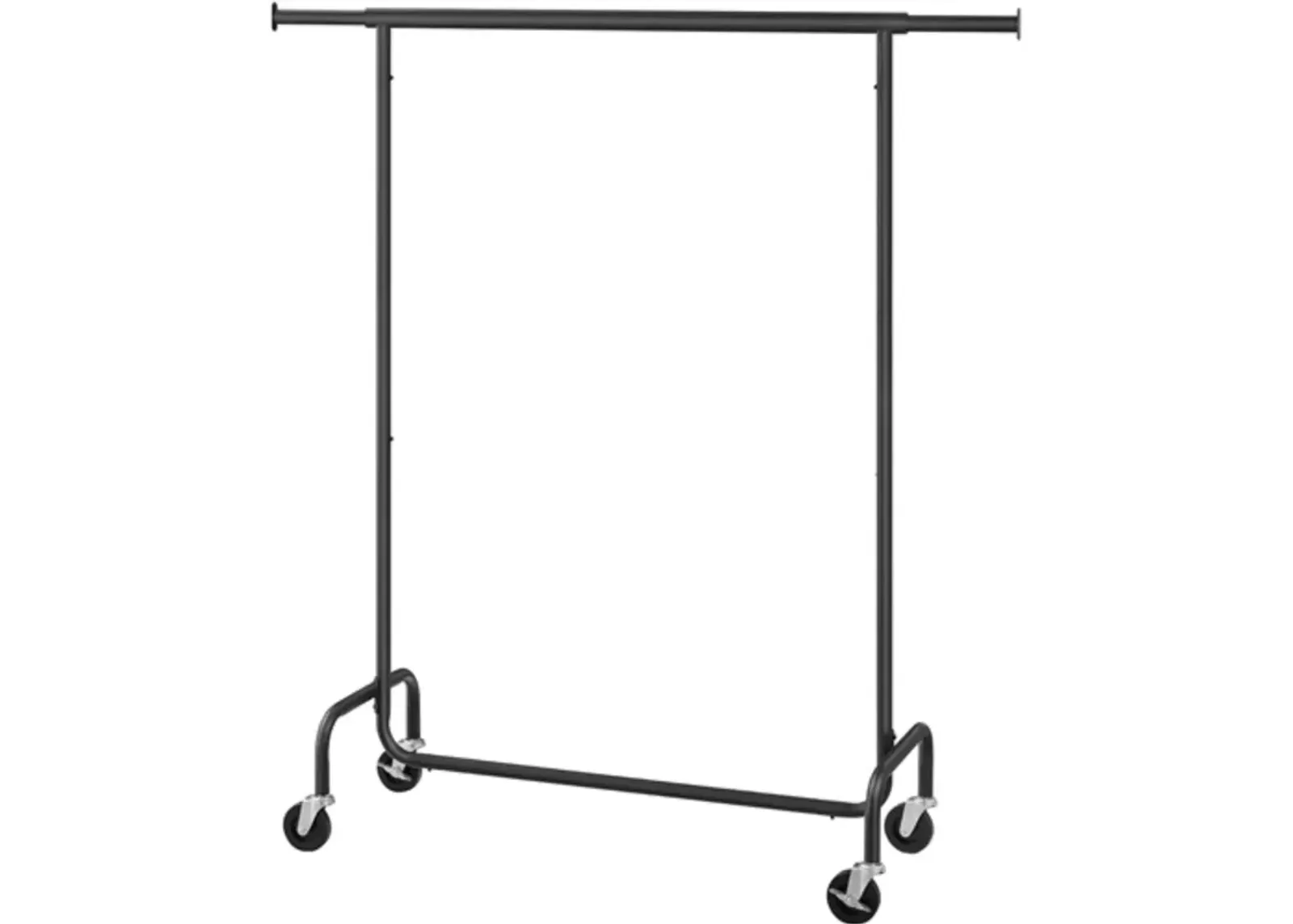 Hivvago Matte Black Heavy Duty Metal Garment Rack Clothes Hanging Bar on Wheels