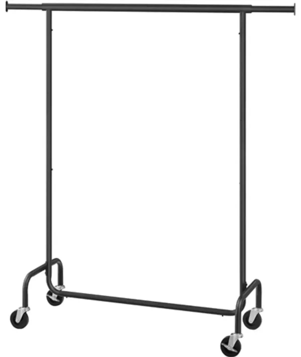 Hivvago Matte Black Heavy Duty Metal Garment Rack Clothes Hanging Bar on Wheels