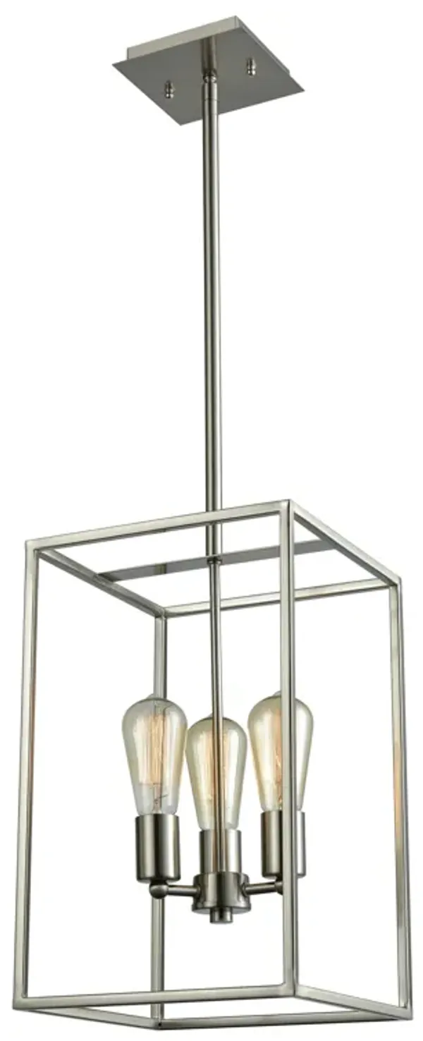Williamsport 10'' Wide 3-Light Nickel Chandelier