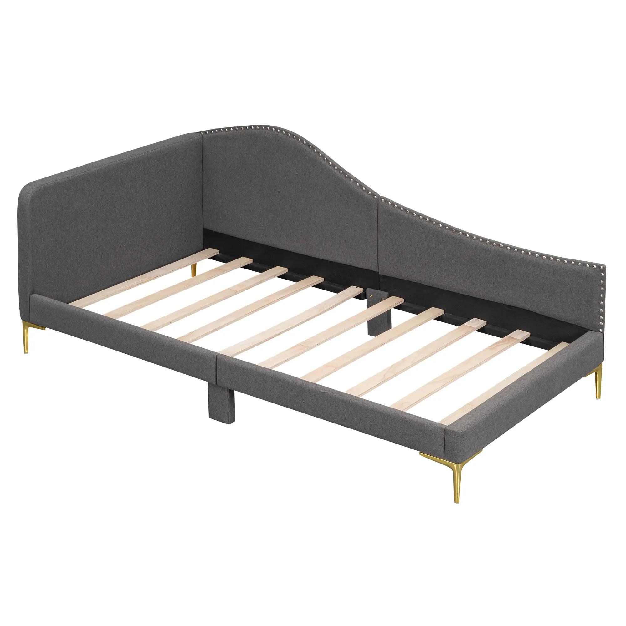 Merax Upholstered Daybed with Headboard and Armrest