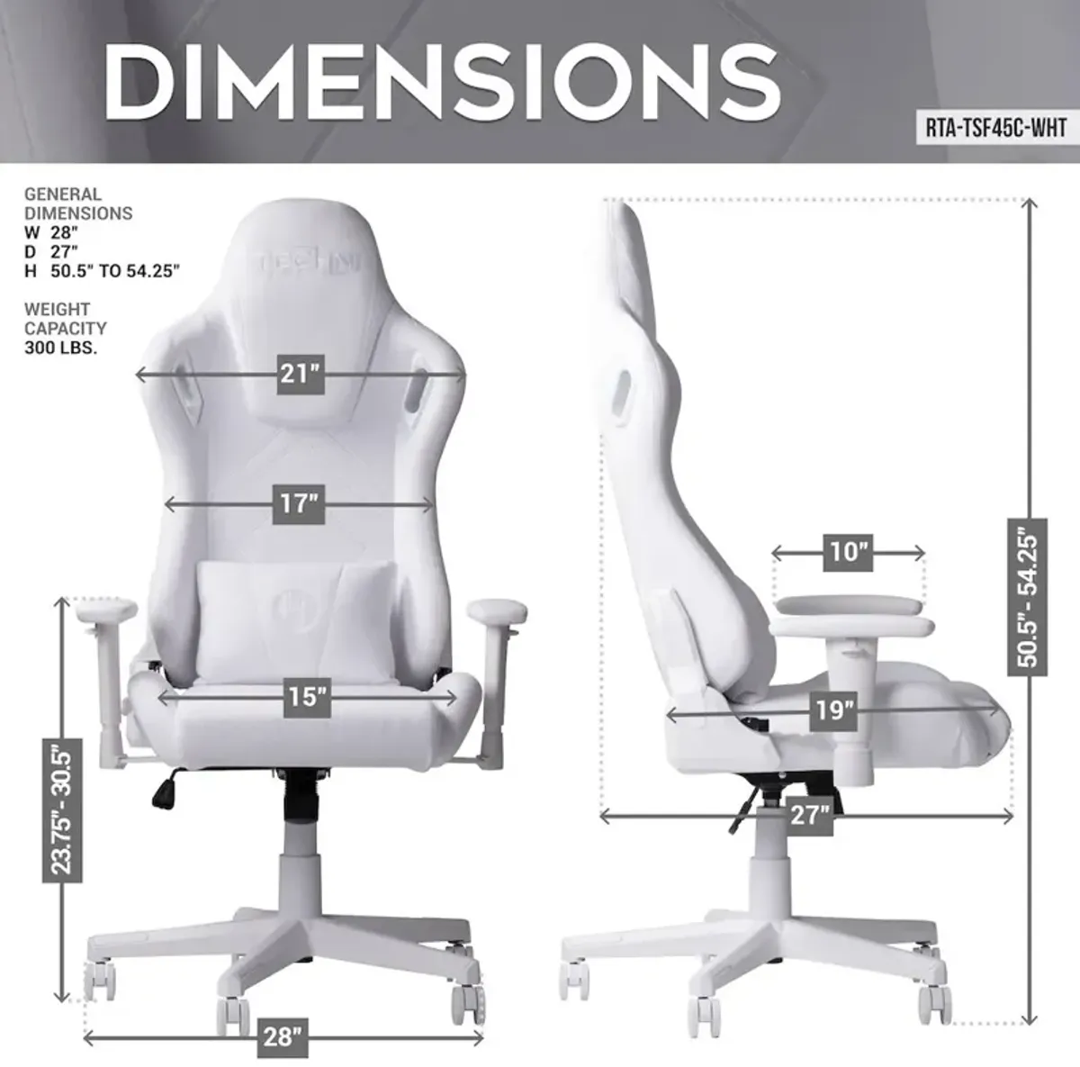 Techni Sport Velvet Gaming Chair - White