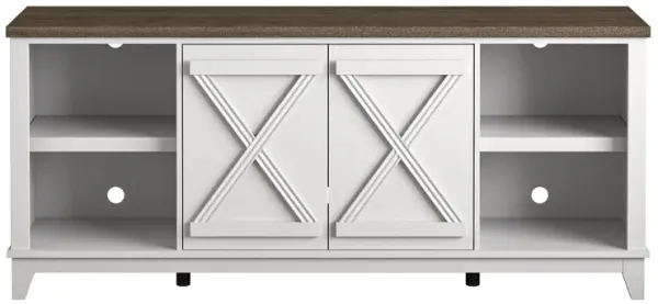 FESTIVO 70" TV Stand w/ Patterned Doors & Two-Tone Finish Fits TVs up to 75"