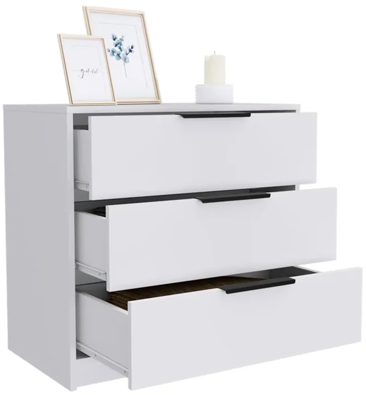 3 Drawers Dresser Maryland, Bedroom, White