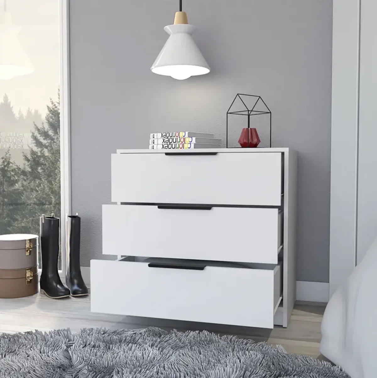 3 Drawers Dresser Maryland, Bedroom, White