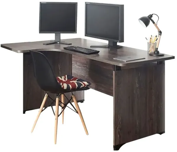 FC Design Klair Living Farmhouse Composite Wood Writing Desk in Rustic Gray