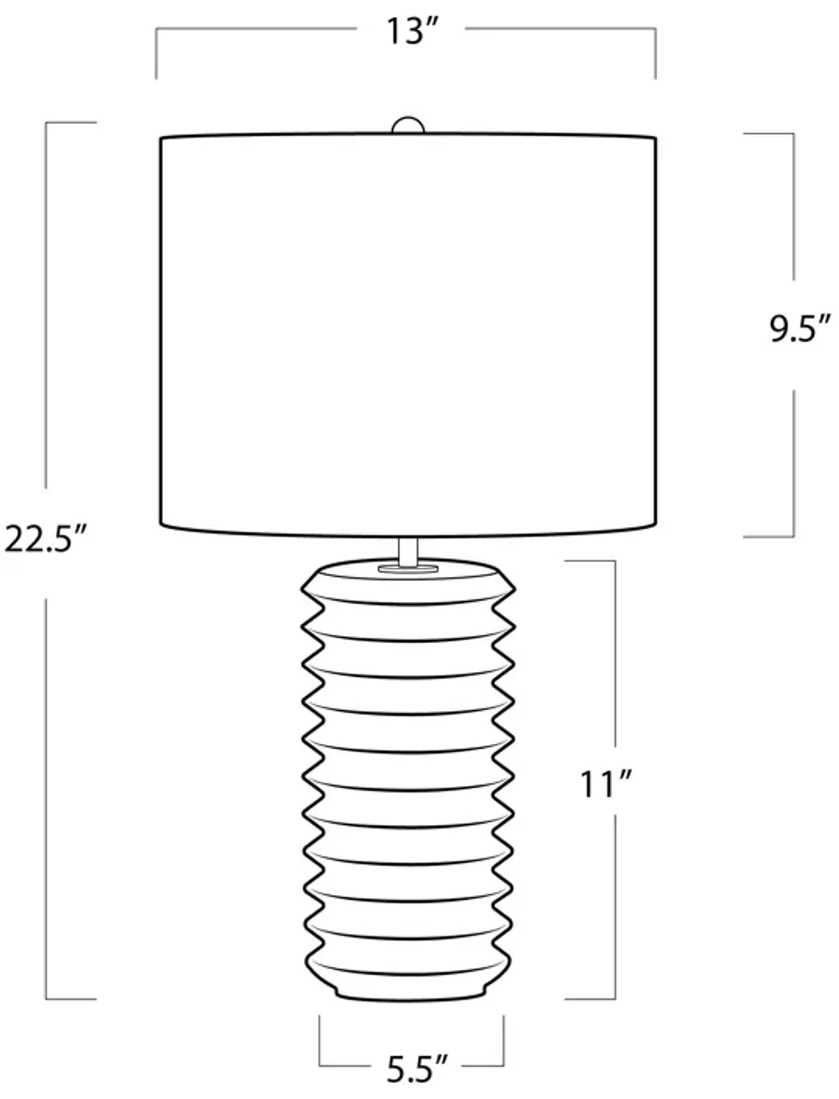 Noir Column Travertine Lamp