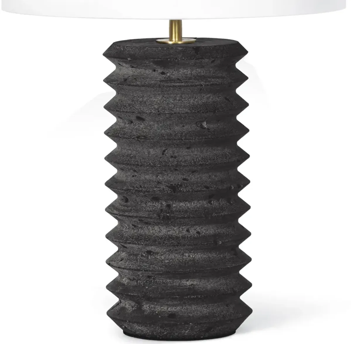 Noir Column Travertine Lamp