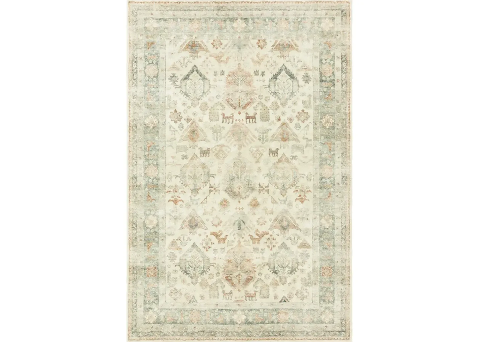 Rosette ROS01 Beige/Multi 5' x 7'6" Rug