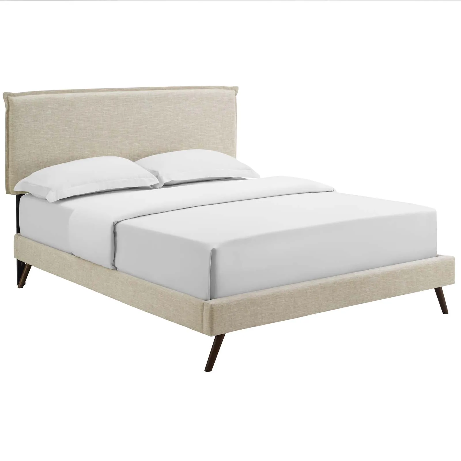 Modway - Amaris Queen Fabric Platform Bed with Round Splayed Legs