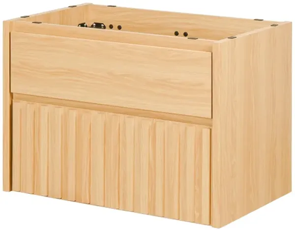 Sherwin 30 in. W x 18 in. x D x 20 in. H Slat Modern Coastal 2-Drawer Wall Mounted Bath Vanity Cabinet Only (Sink Basin Not Included)