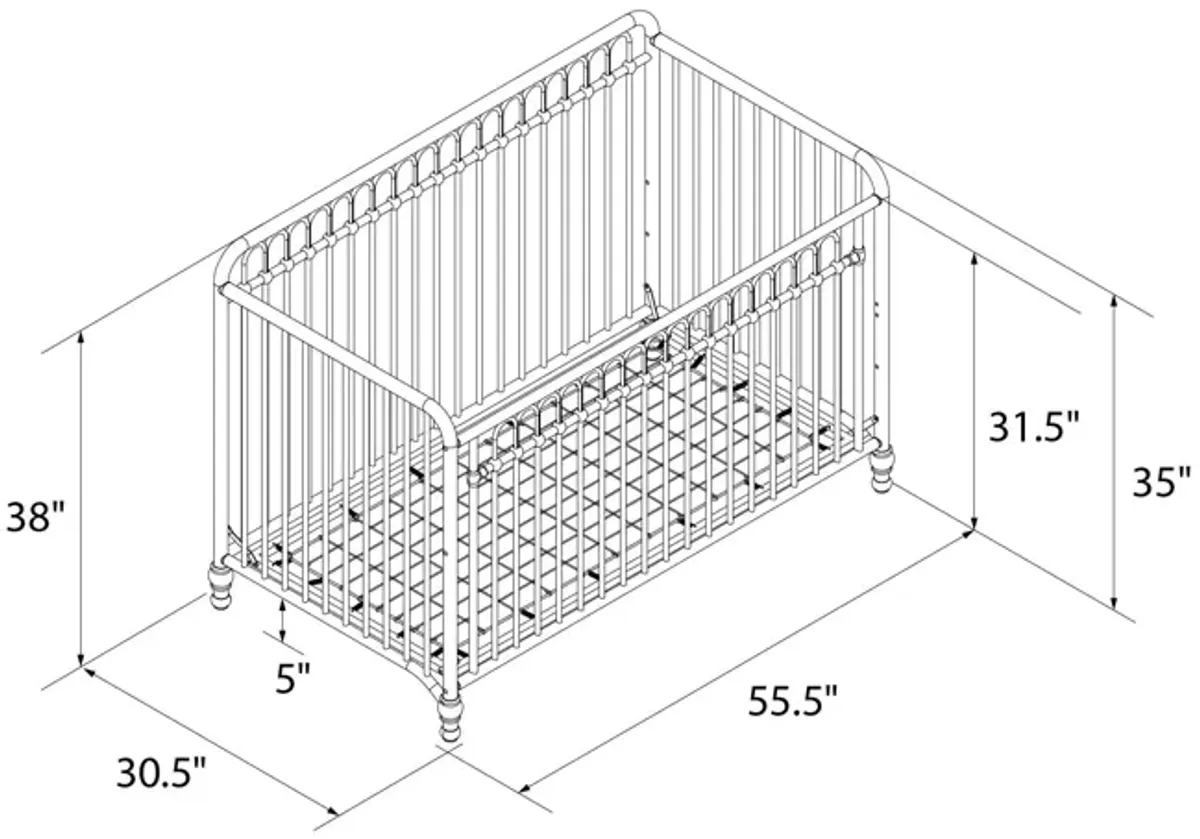 Little Seeds Raven 3-in-1 Convertible Metal Crib